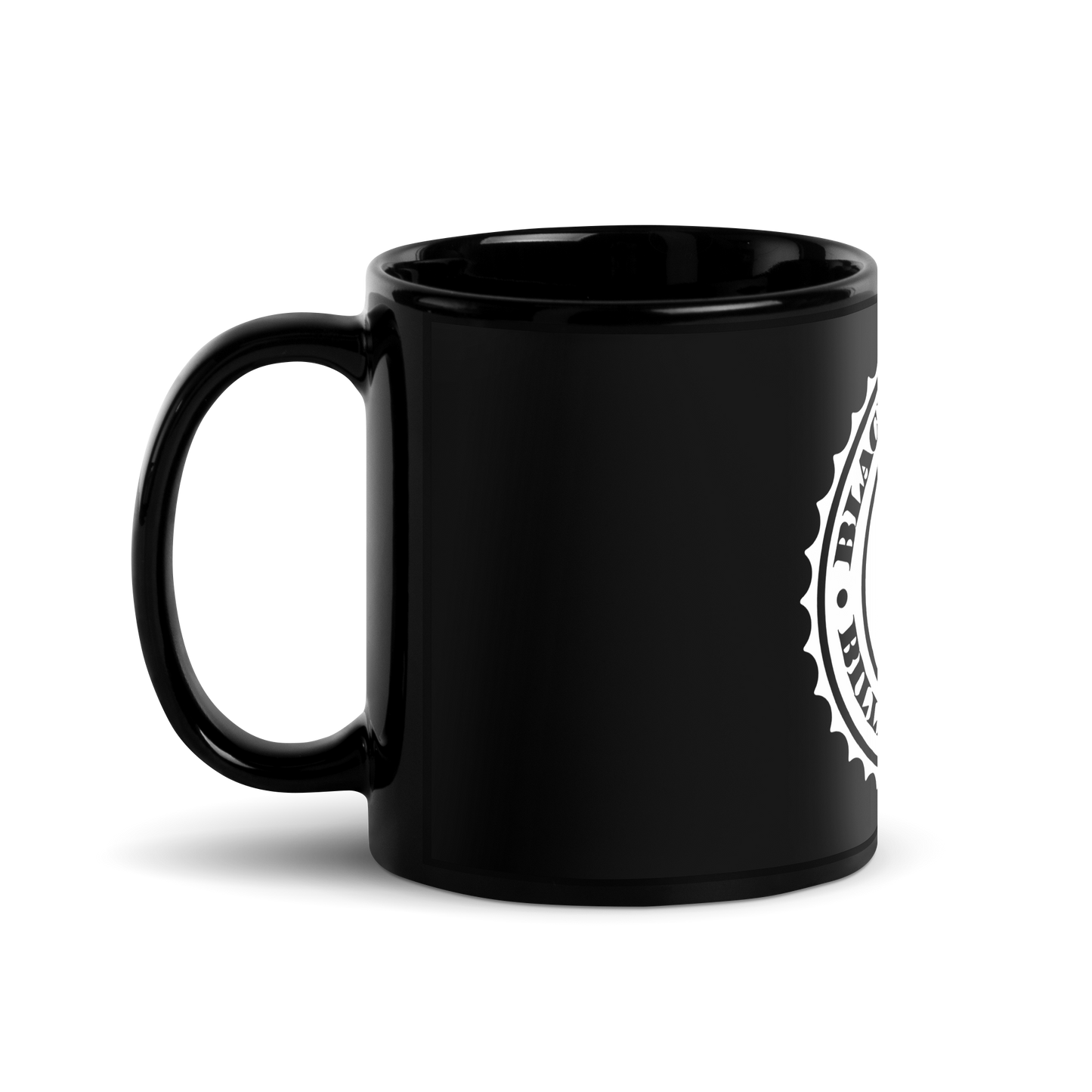 BBB Stamp Logo Black Glossy Mug