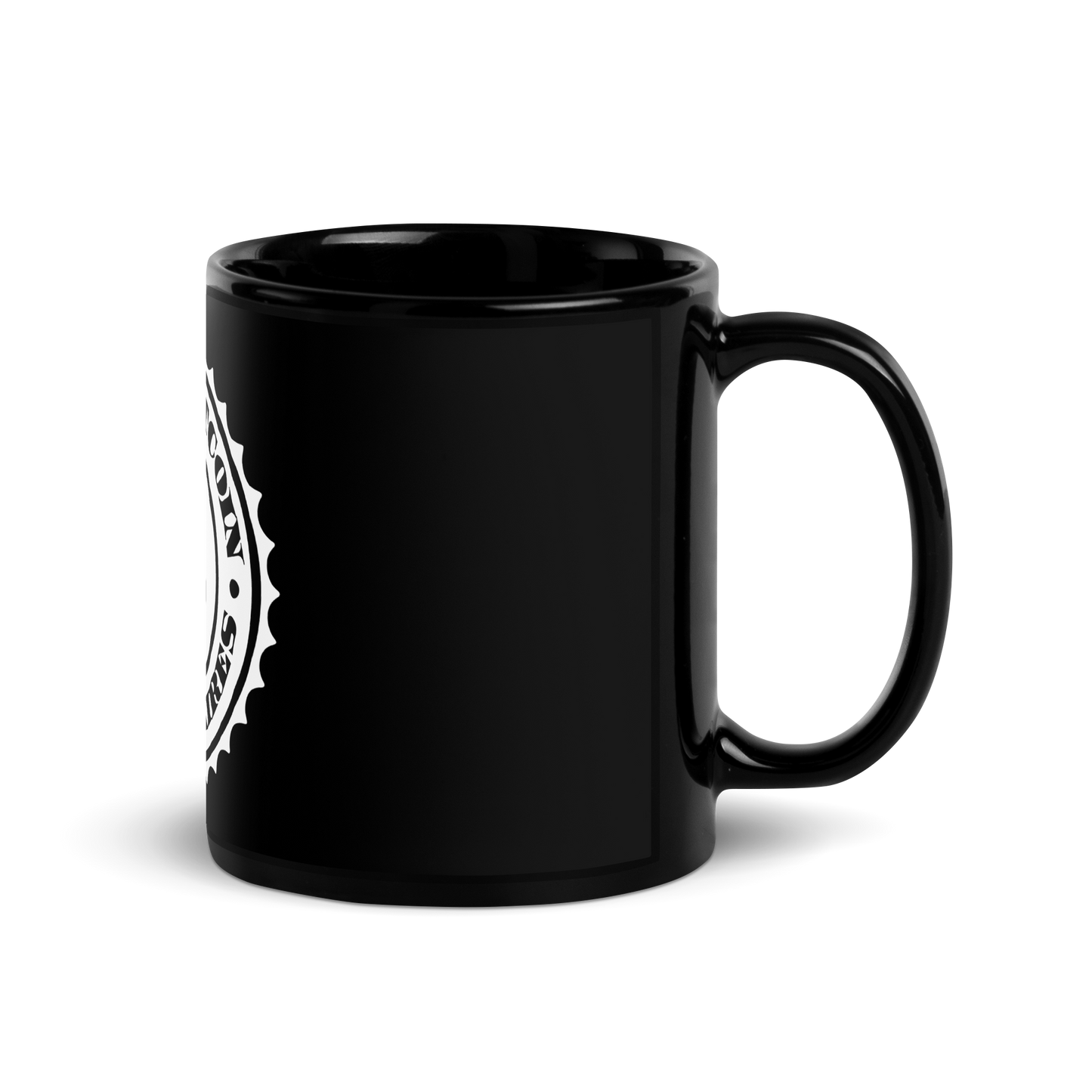 BBB Stamp Logo Black Glossy Mug