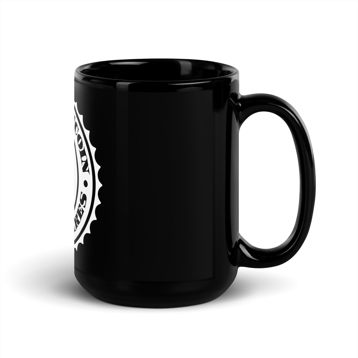 BBB Stamp Logo Black Glossy Mug